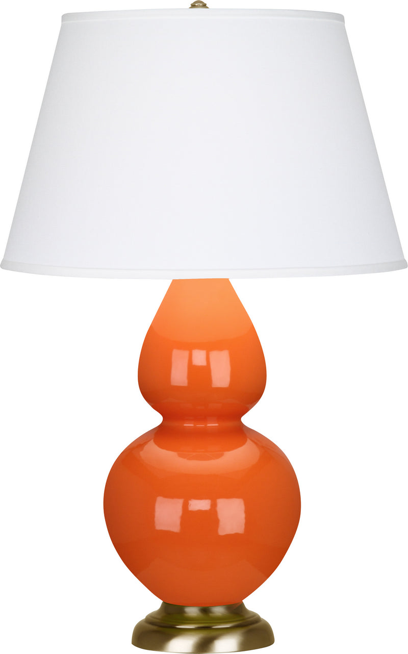 Robert Abbey 1665X One Light Table Lamp, Pumpkin Glazed Ceramic w/Antique Natural Brassed