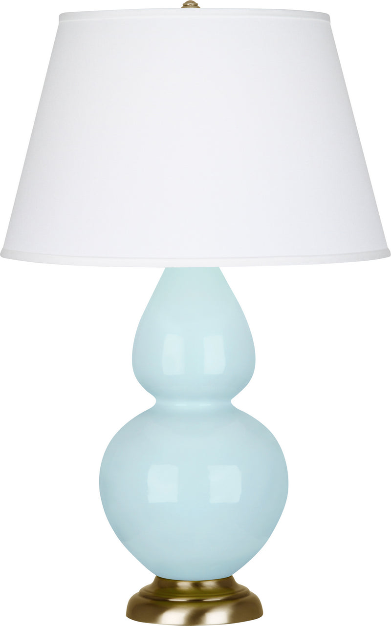 Robert Abbey 1666X One Light Table Lamp, Baby Blue Glazed Ceramic w/Antique Natural Brassed