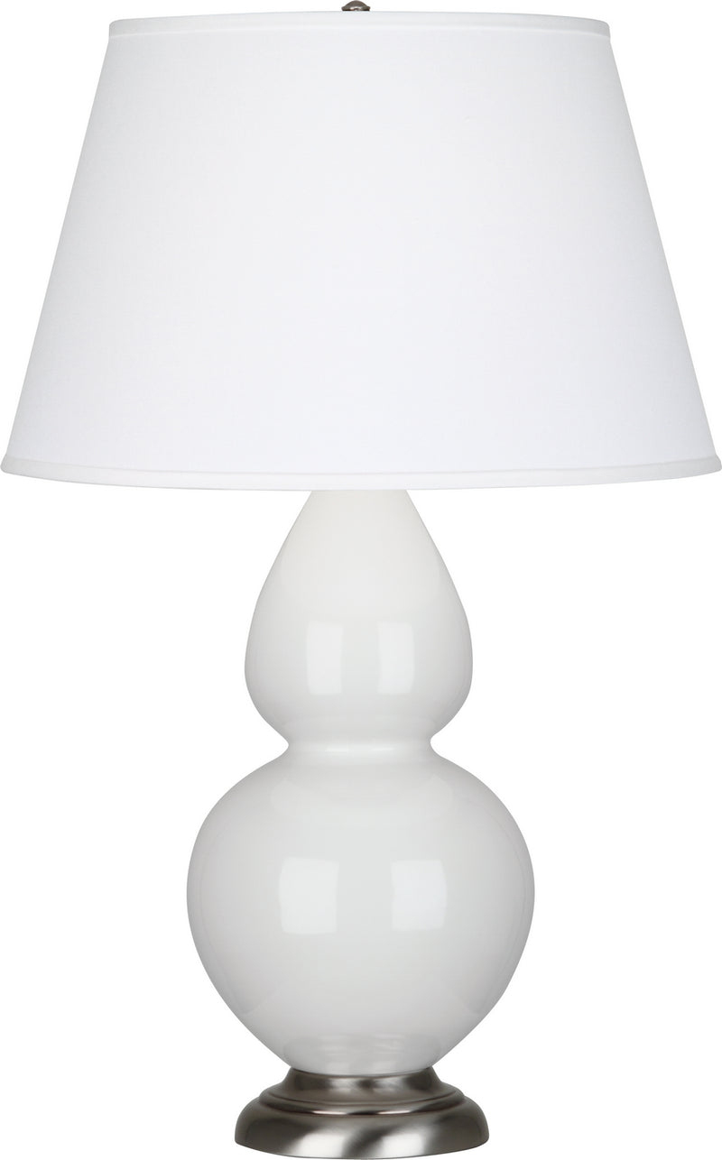 Robert Abbey 1670X One Light Table Lamp, Lily Glazed Ceramic w/Antique Silvered