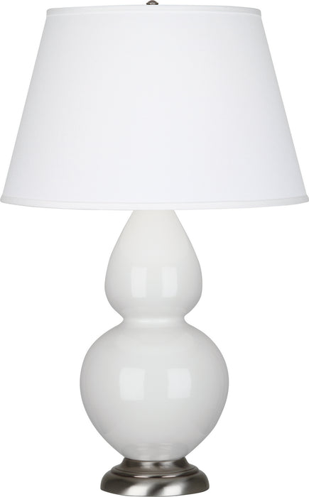 Robert Abbey 1670X One Light Table Lamp, Lily Glazed Ceramic w/Antique Silvered