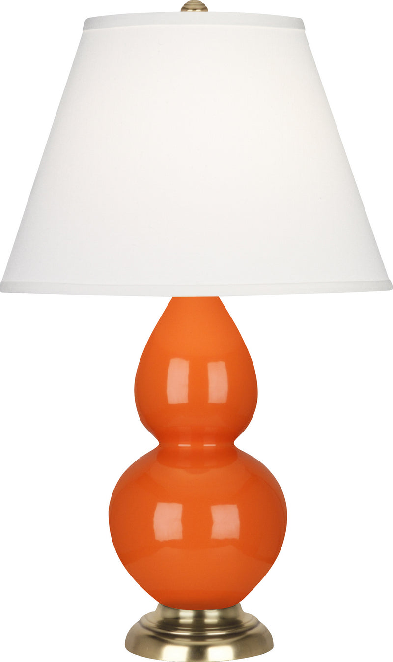 Robert Abbey 1685X One Light Accent Lamp, Pumpkin Glazed Ceramic w/Antique Natural Brassed