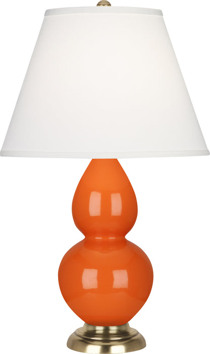 Robert Abbey 1685X One Light Accent Lamp, Pumpkin Glazed Ceramic w/Antique Natural Brassed