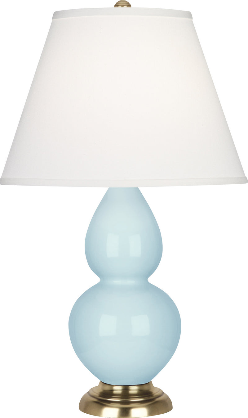Robert Abbey 1689X One Light Accent Lamp, Baby Blue Glazed Ceramic w/Antique Natural Brassed