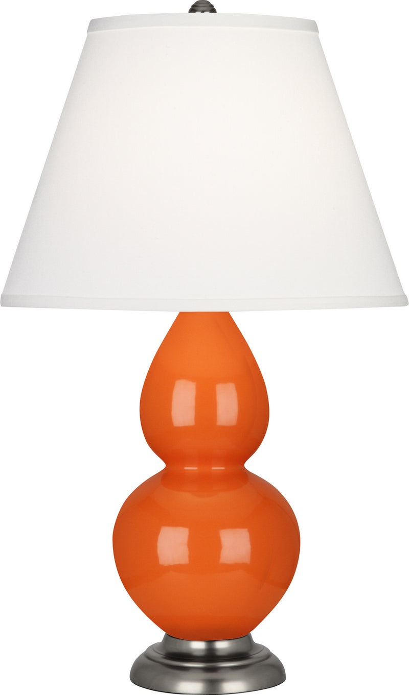 Robert Abbey 1695X One Light Accent Lamp, Pumpkin Glazed Ceramic w/Antique Silvered