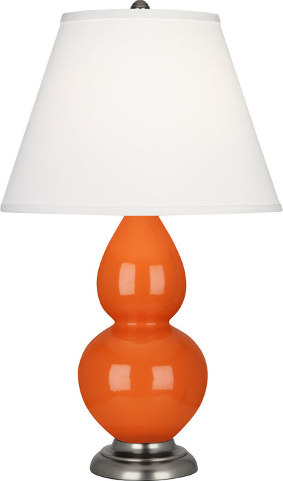 Robert Abbey 1695X One Light Accent Lamp, Pumpkin Glazed Ceramic w/Antique Silvered