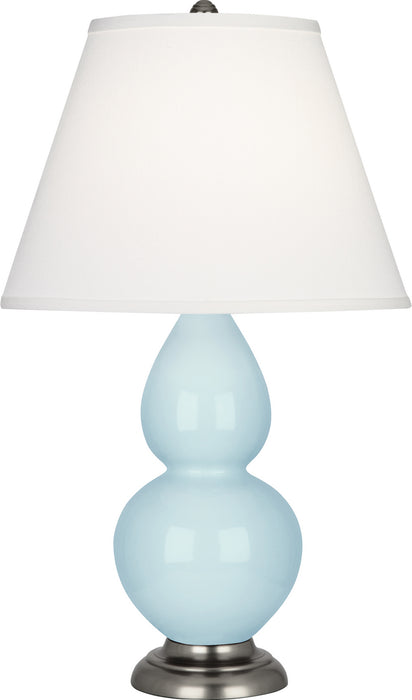 Robert Abbey 1696X One Light Accent Lamp, Baby Blue Glazed Ceramic w/Antique Silvered
