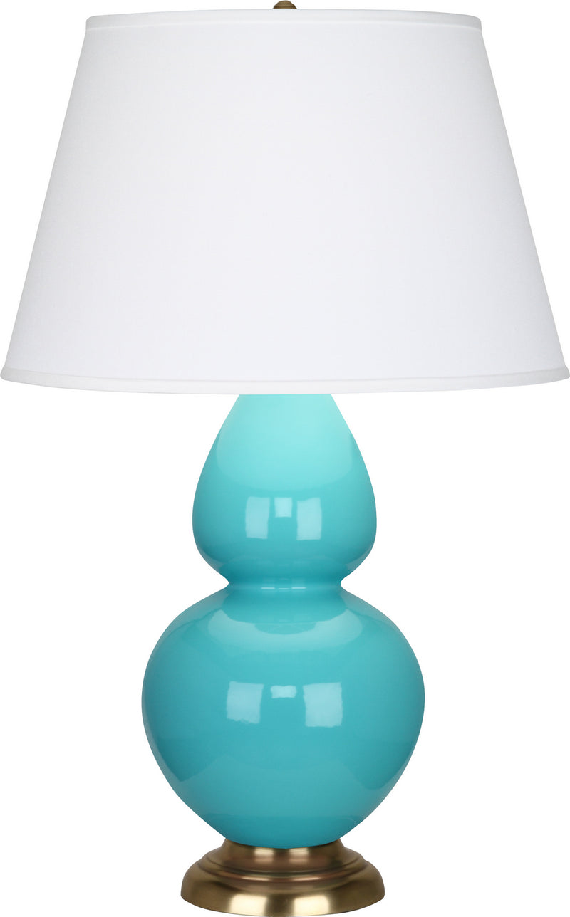 Robert Abbey 1740X One Light Table Lamp, Egg Blue Glazed Ceramic w/Antique Natural Brassed