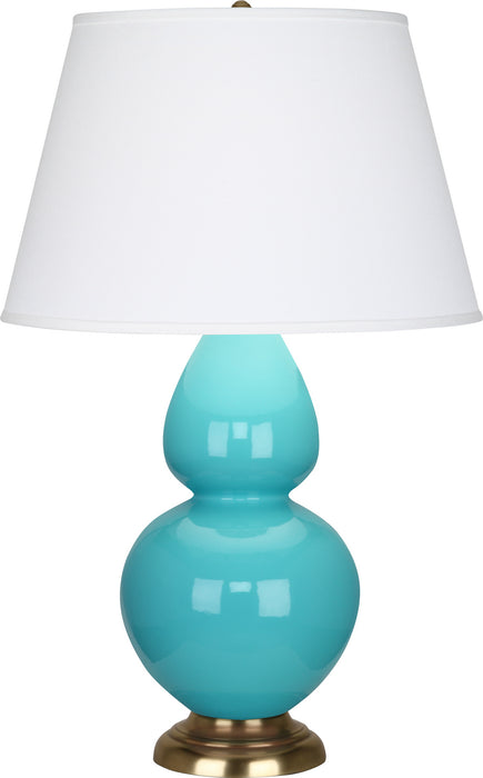 Robert Abbey 1740X One Light Table Lamp, Egg Blue Glazed Ceramic w/Antique Natural Brassed