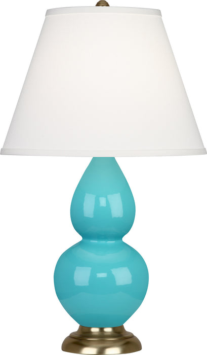 Robert Abbey 1741X One Light Table Lamp, Egg Blue Glazed Ceramic w/Antique Silvered
