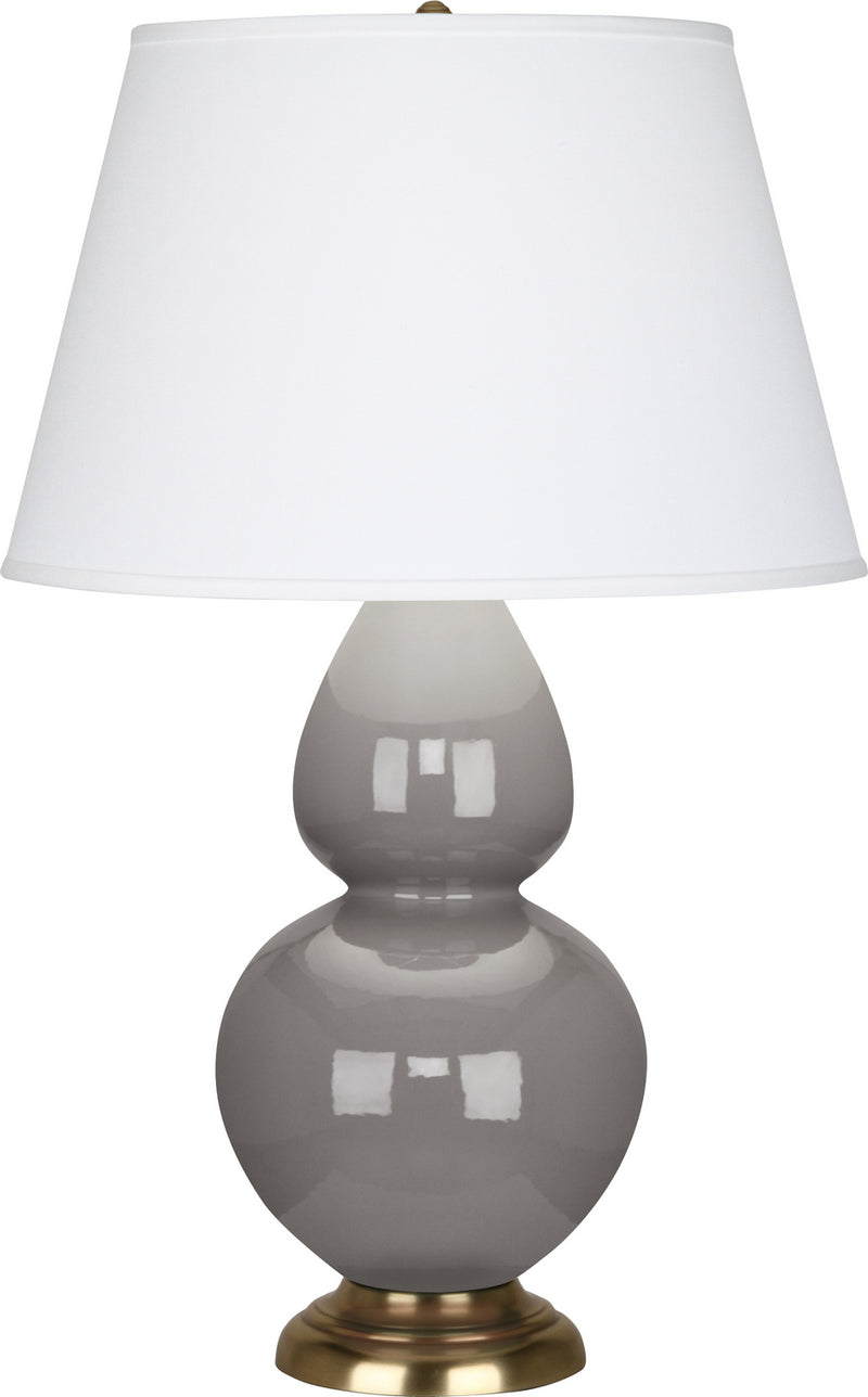 Robert Abbey 1748X One Light Table Lamp, Smokey Taupe Glazed Ceramic w/Antique Natural Brassed