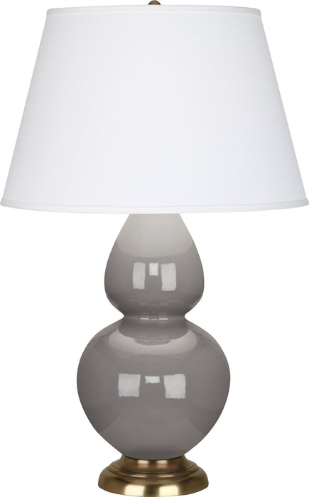 Robert Abbey 1748X One Light Table Lamp, Smokey Taupe Glazed Ceramic w/Antique Natural Brassed