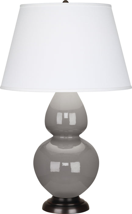 Robert Abbey 1749X One Light Table Lamp, Smokey Taupe Glazed Ceramic w/Deep Patina Bronzeed