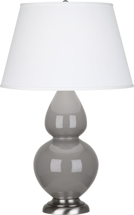 Robert Abbey 1750X One Light Table Lamp, Smokey Taupe Glazed Ceramic w/Antique Silvered