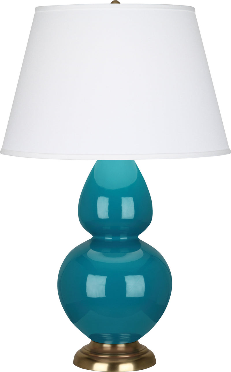 Robert Abbey 1751X One Light Table Lamp, Peacock Glazed Ceramic