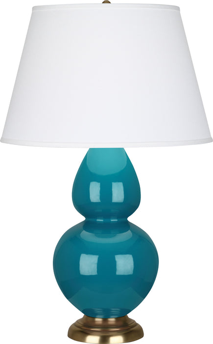 Robert Abbey 1751X One Light Table Lamp, Peacock Glazed Ceramic