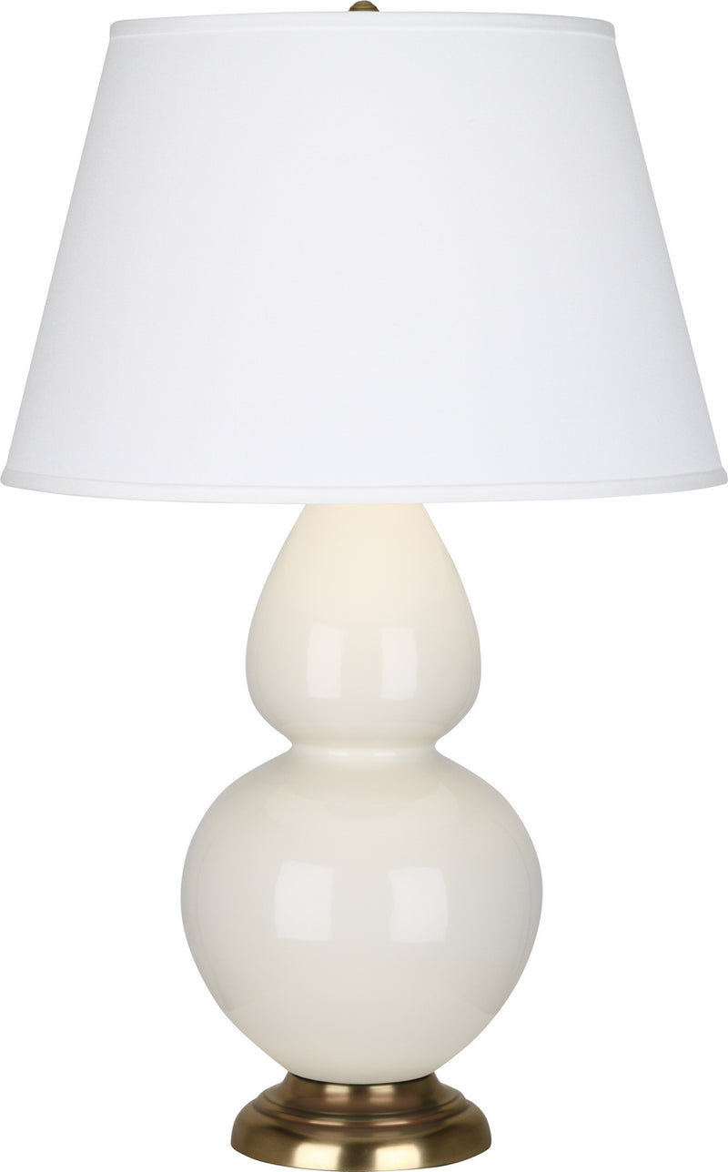 Robert Abbey 1754X One Light Table Lamp, Bone Glazed Ceramic w/Antique Natural Brassed