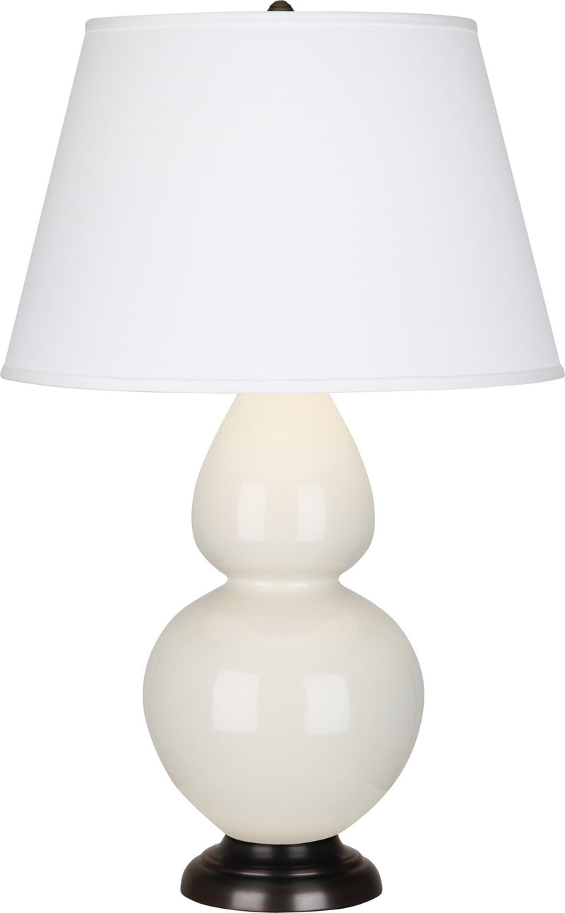 Robert Abbey 1755X One Light Table Lamp, Bone Glazed Ceramic w/Deep Patina Bronzeed