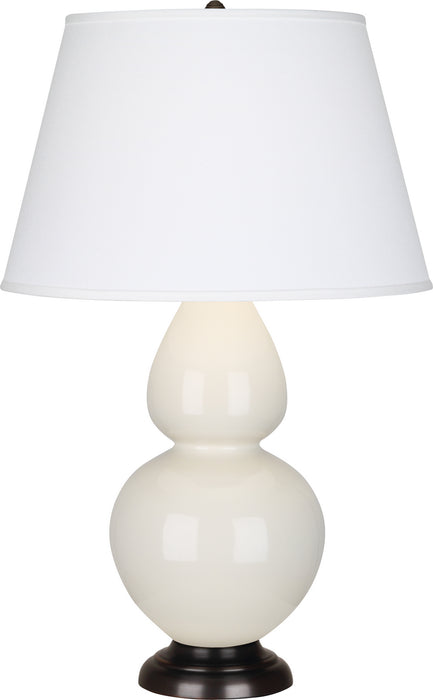 Robert Abbey 1755X One Light Table Lamp, Bone Glazed Ceramic w/Deep Patina Bronzeed