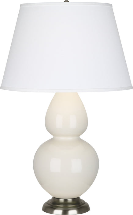 Robert Abbey 1756X One Light Table Lamp, Bone Glazed Ceramic w/Antique Silvered