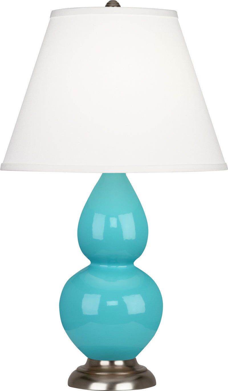 Robert Abbey 1761X One Light Accent Lamp, Egg Blue Glazed Ceramic w/Antique Silvered