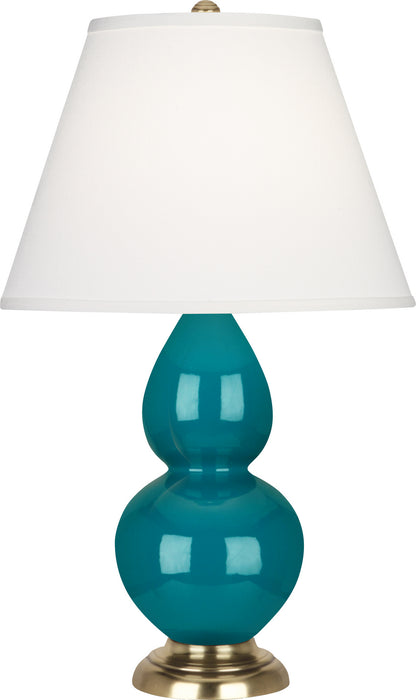 Robert Abbey 1771X One Light Accent Lamp, Peacock Glazed Ceramic w/Antique Natural Brassed