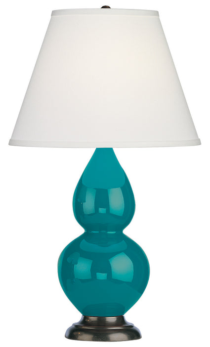 Robert Abbey 1772X One Light Accent Lamp, Peacock Glazed Ceramic w/Deep Patina Bronzeed