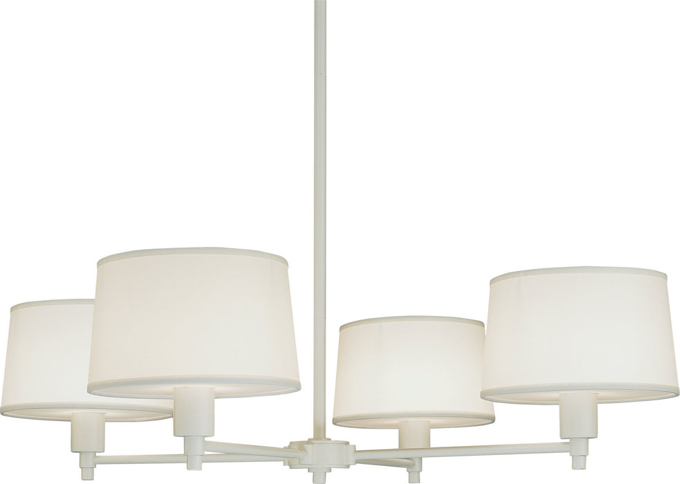 Robert Abbey 1807 Four Light Chandelier, Stardust White Powder Coat over Steel