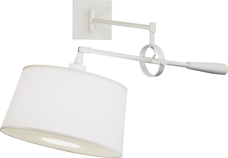 Robert Abbey 1809 One Light Wall Swinger, Stardust White Powder Coat over Steel