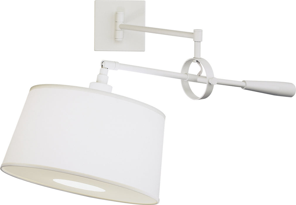 Robert Abbey 1809 One Light Wall Swinger, Stardust White Powder Coat over Steel