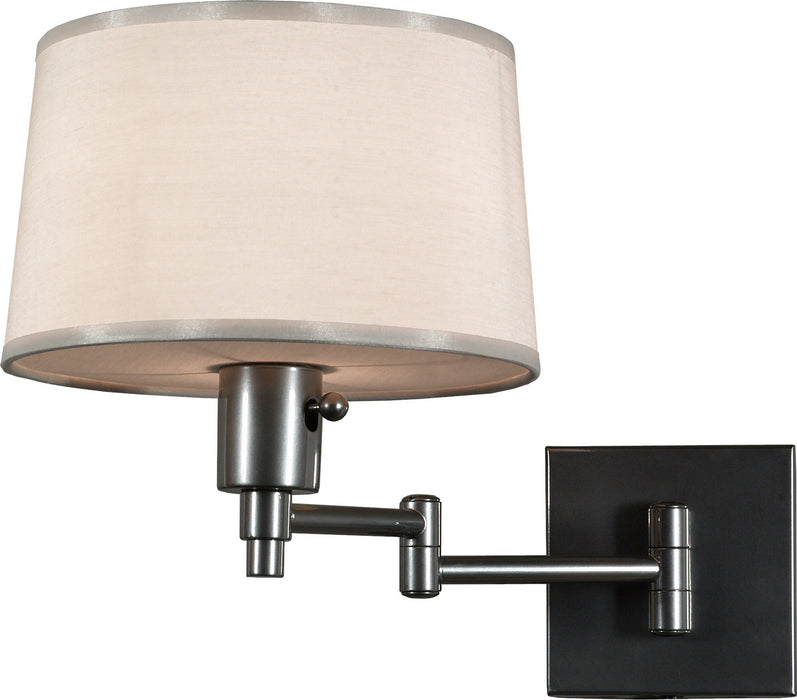 Robert Abbey 1826 One Light Wall Swinger, Gunmetal Powder Coat over Steel