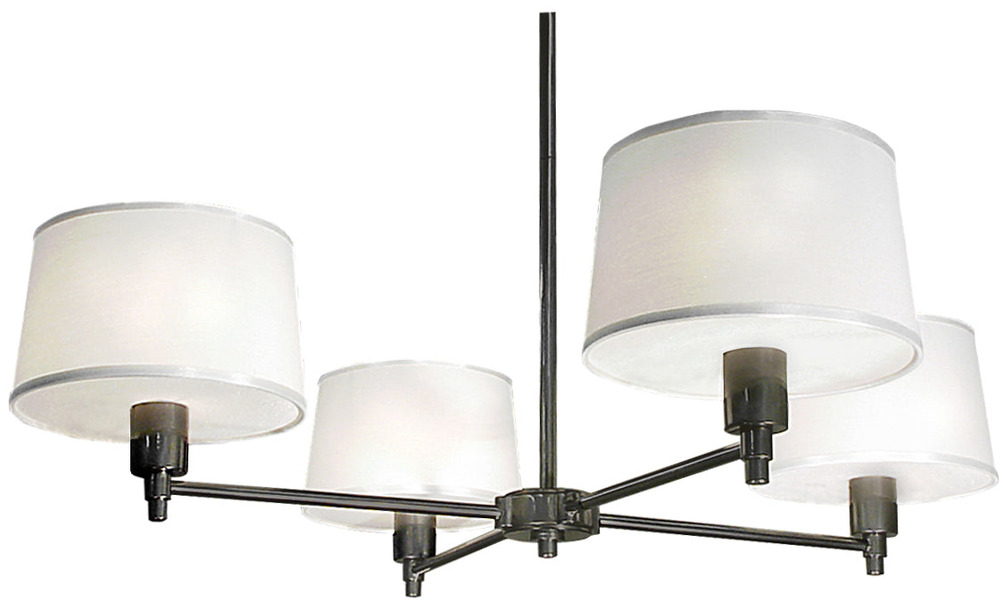 Robert Abbey 1827 Four Light Chandelier, Gunmetal Powder Coat over Steel
