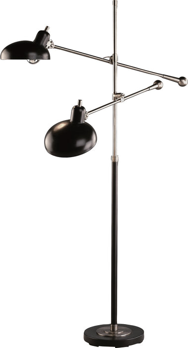 Robert Abbey 1848 Two Light Floor Lamp, Lead Bronze w/Ebonized Nickel