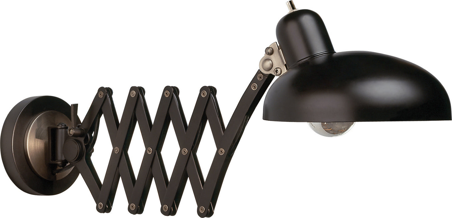 Robert Abbey 1849 One Light Wall Swinger, Lead Bronze w/Ebonized Nickel
