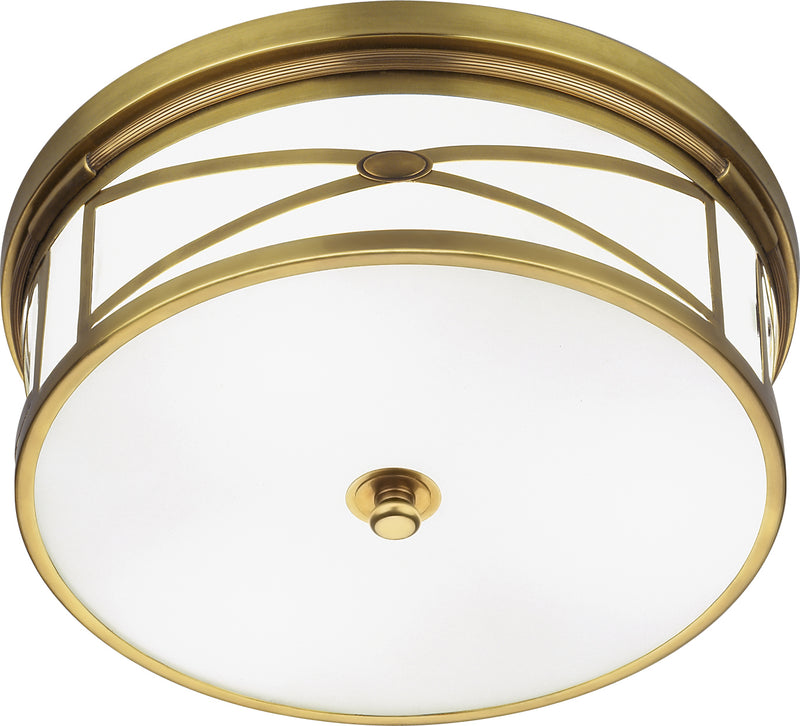 Robert Abbey 1985 Three Light Flushmount, Antique Brass