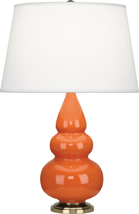 Robert Abbey 242X One Light Accent Lamp, Pumpkin Glazed Ceramic w/Antique Natural Brassed