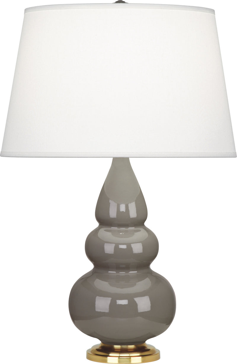Robert Abbey 249X One Light Accent Lamp, Smoky Taupe Glazed Ceramic w/Antique Natural Brassed