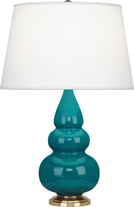 Robert Abbey 253X One Light Accent Lamp, Peacock Glazed Ceramic w/Antique Natural Brassed