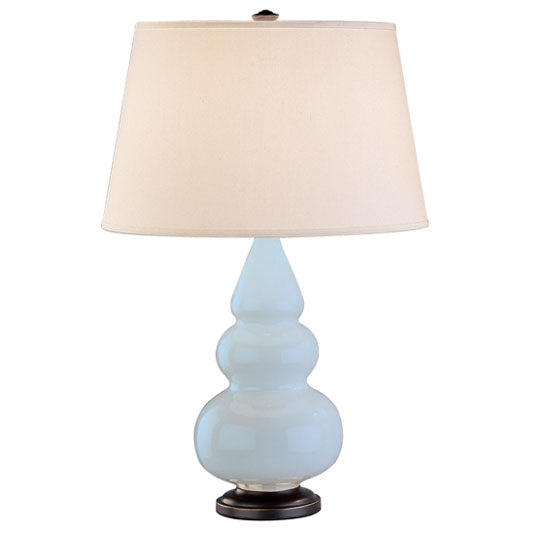 Robert Abbey 271X One Light Accent Lamp, Baby Blue Glazed Ceramic w/Deep Patina Bronzeed