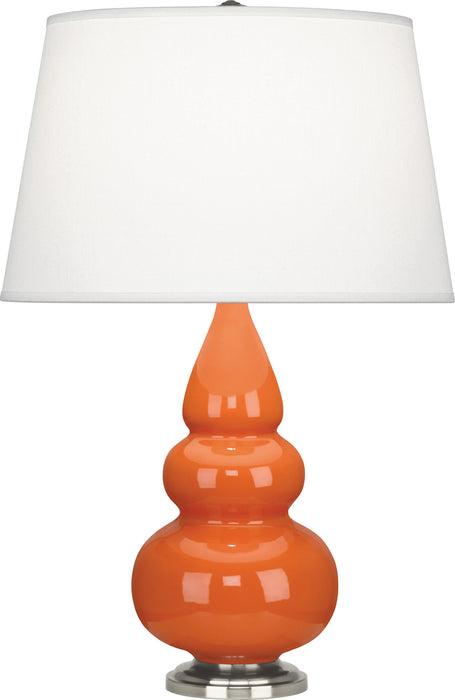 Robert Abbey 282X One Light Accent Lamp, Pumpkin Glazed Ceramic w/Antique Silvered