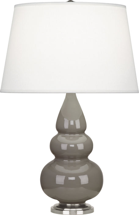 Robert Abbey 289X One Light Accent Lamp, Smoky Taupe Glazed Ceramic w/Antique Silvered