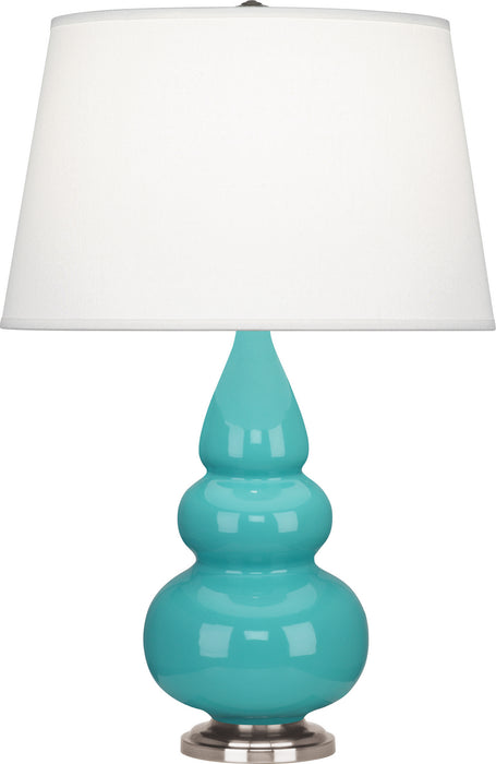 Robert Abbey 292X One Light Accent Lamp, Egg Blue Glazed Ceramic w/Antique Silvered