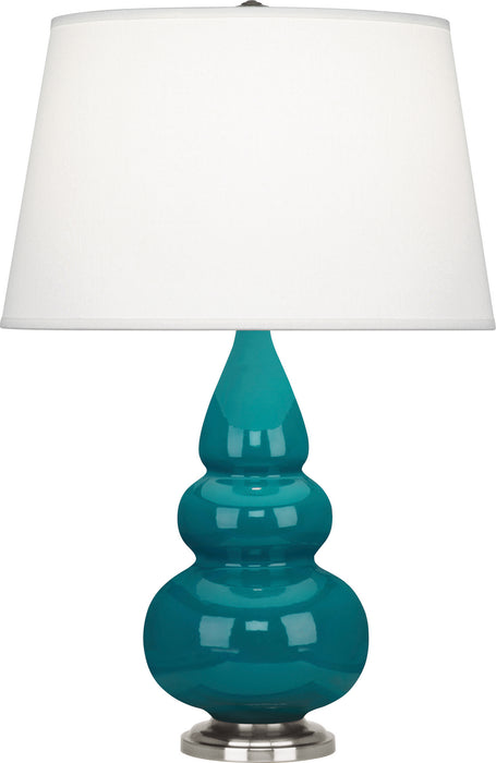 Robert Abbey 293X One Light Accent Lamp, Peacock Glazed Ceramic w/Antique Silvered
