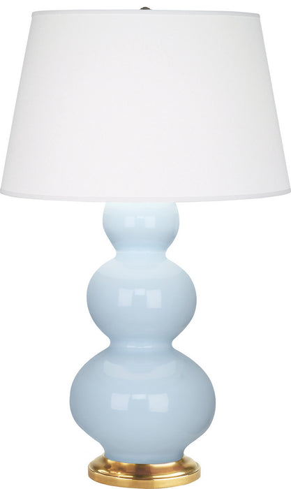 Robert Abbey 321X One Light Table Lamp, Baby Blue Glazed Ceramic w/Antique Natural Brassed