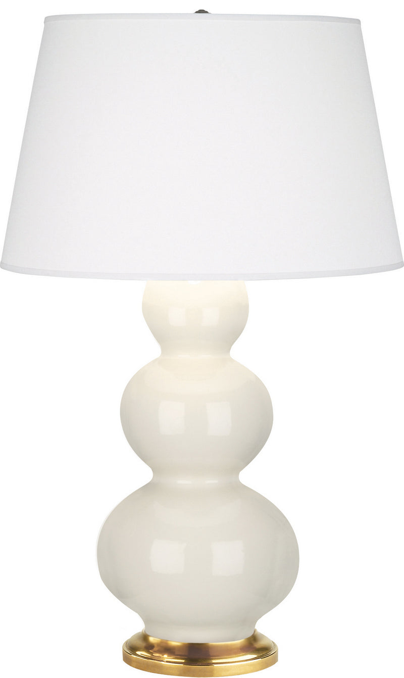 Robert Abbey 324X One Light Table Lamp, Bone Glazed Ceramic w/Antique Natural Brassed