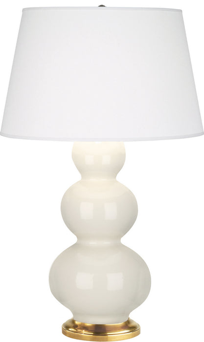 Robert Abbey 324X One Light Table Lamp, Bone Glazed Ceramic w/Antique Natural Brassed