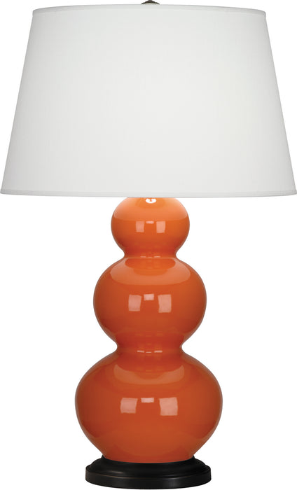 Robert Abbey 332X One Light Table Lamp, Pumpkin Glazed Ceramic w/Deep Patina Bronzeed