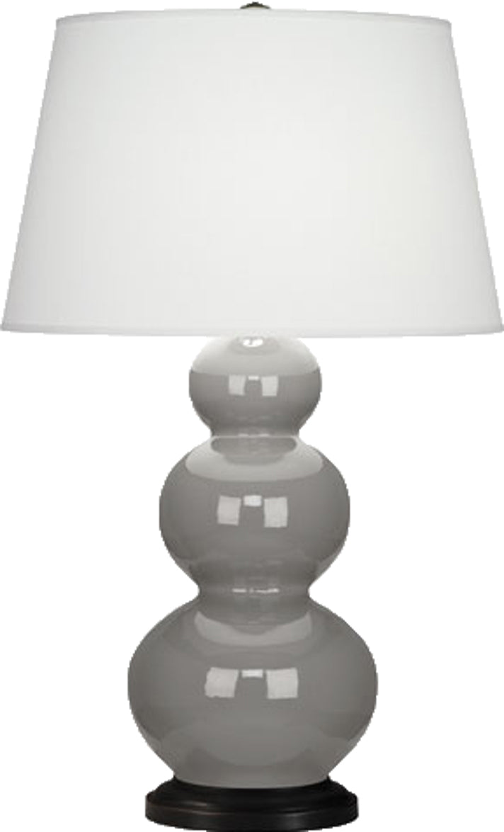 Robert Abbey 339X One Light Table Lamp, Smoky Taupe Glazed Ceramic w/Deep Patina Bronzeed