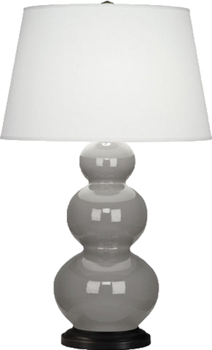 Robert Abbey 339X One Light Table Lamp, Smoky Taupe Glazed Ceramic w/Deep Patina Bronzeed