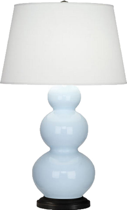 Robert Abbey 341X One Light Table Lamp, Baby Blue Glazed Ceramic w/Deep Patina Bronzeed