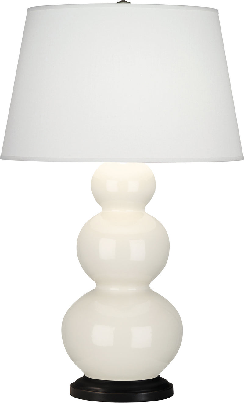 Robert Abbey 344X One Light Table Lamp, Bone Glazed Ceramic w/Deep Patina Bronzeed